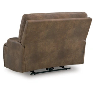 Ashley Furniture WRS Beckley Place Faux Leather Power Recliner w/Adjustable Headrest, Earth