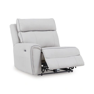 Ashley Furniture Social Pointe 3-Piece Polyester Modular Power Reclining Sofa, Pearl/Ash