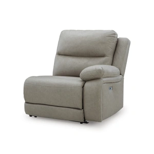 Ashley Furniture Narwhal Place 2-Piece Faux Leather Modular Power Reclining Loveseat, Pebble