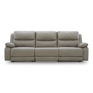 Ashley Furniture Narwhal Place 3-Piece Faux Leather Modular Power Reclining Sofa, Pebble
