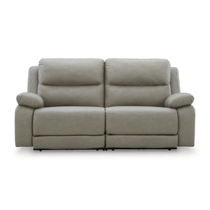 Ashley Furniture Narwhal Place 2-Piece Faux Leather Modular Power Reclining Loveseat, Pebble