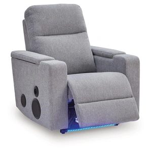 Ashley Furniture Pineland Polyester Glider Power Recliner w/Audio System, Pewter