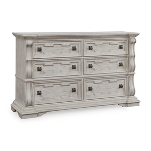 Ashley Furniture Bruchandi MDF/Wood Veneer Dresser w/6 Drawers, Antique White