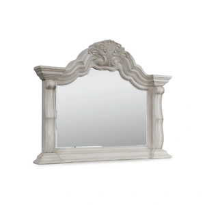 Ashley Furniture Bruchandi Wood/Glass Bedroom Mirror, Antique White