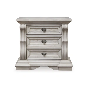 Ashley Furniture Bruchandi MDF/Wood Veneer Nightstand w/3 Drawers, Antique White