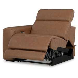 Ashley Furniture Magic Man Rally 5-Piece L-Shaped Leather Power Reclining Sectional, Caramel