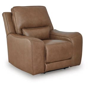 Ashley Furniture DeepWakes Leather/PVC Power Recliner w/Adjustable Headrest, Caramel