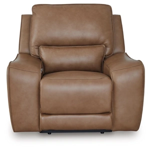 Ashley Furniture DeepWakes Leather/PVC Power Recliner w/Adjustable Headrest, Caramel