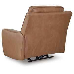 Ashley Furniture DeepWakes Leather/PVC Power Recliner w/Adjustable Headrest, Caramel