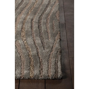 Chandra Penelope Wool/Polyester Rectangular Handmade Rug, Brown/Grey