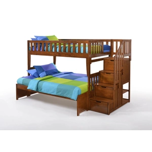 Night & Day Furniture Peppermint Wood Bunk Bed, Twin/Full Size