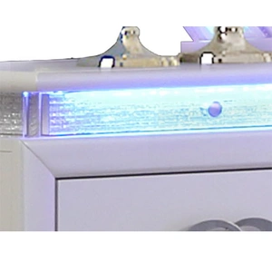 Galaxy Home Furnishings Perla 6-Drawer Wood Veneer Vanity with LED Lighting, Milky White