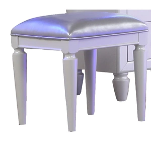 Galaxy Home Furnishings Perla 6-Drawer Wood Veneer Vanity with LED Lighting, Milky White
