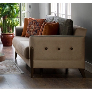Bellona USA Piero Fabric Storage Sleeper Loveseat, Handle Beige