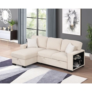 Galaxy Home Furnishings Pinto Fabric L-Shaped Sectional Sofa w/USB
