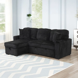 Galaxy Home Furnishings Plush Velvet L-Shaped Sectional Storage Sofa w/USB