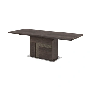 J&M Furniture Portofino Wood Veneer Extendable Dining Table, Oak High Gloss