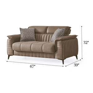 Empire Furniture, USA Princeton Chenille Convertible Storage Loveseat, Brown