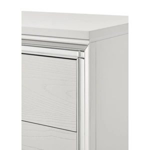 Galaxy Home Furnishings Prism 5-Drawer Wood Veneer Chest, Silver