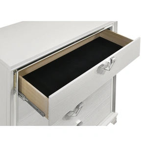 Galaxy Home Furnishings Prism 5-Drawer Wood Veneer Chest, Silver