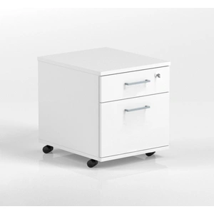 NARBUTAS Optima Office Lockable Mobile Pedestal w/2 Foil Wrapped Drawers