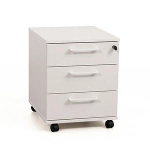NARBUTAS Optima Office Lockable Mobile Pedestal w/3 Foil Wrapped Drawers