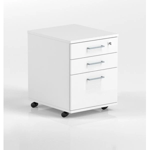NARBUTAS Optima Office Lockable Mobile Pedestal w/3 Foil Wrapped Drawers