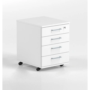 NARBUTAS Optima Office Lockable Mobile Pedestal w/4 Foil Wrapped Drawers