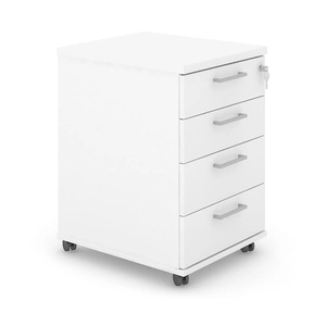 NARBUTAS Optima Office Lockable Mobile Pedestal w/4 Foil Wrapped Drawers