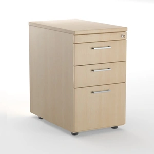 NARBUTAS Optima Office Lockable High Desk Pedestal w/3 Foil Wrapped Drawers