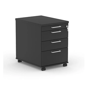 NARBUTAS Optima Office Lockable Mobile Pedestal w/4 Metal Sided Drawers