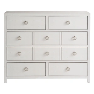 Universal Furniture Pacific Grove Wood Dresser w/10 Drawers, White Sand