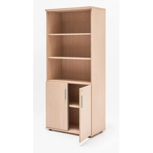 MDD Office Furniture Quando Office Half-Bookcase w/3 Open Shelves & 2 Lockable Doors