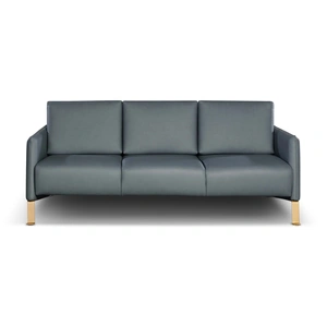 Diven Living Quarzo Leather Sofa, Spessorato Cobalto