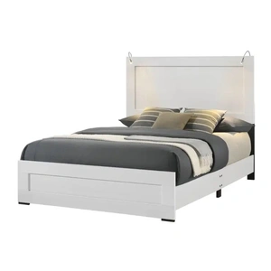 Lifestyle Furniture SM 8377a Wood Bedroom Set w/2 Lamps, White