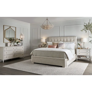 Universal Furniture Uptown Fabric Panel Bed, Alabaster