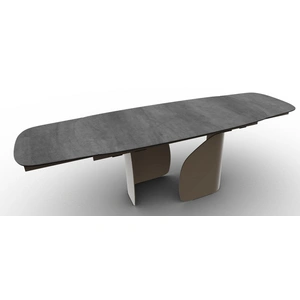 Calligaris Twins W64.9-inch-79.9-inch-94.8-inch Ceramic/Metal Customizable Extendable Elliptical Dining Table