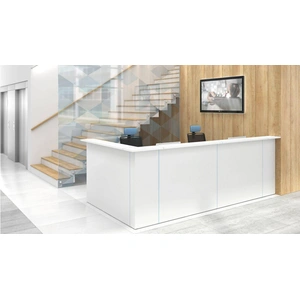NARBUTAS Nova 131-inch L-Shaped 2-Person Office Reception Desk, Right Hand