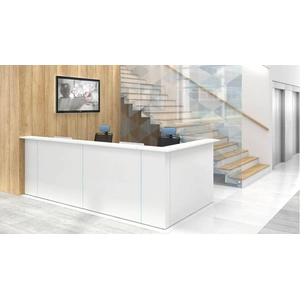NARBUTAS Nova 131-inch L-Shaped 2-Person Office Reception Desk, Left Hand