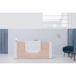 MDD Office Furniture Tera 96-inch Straight Medium Reception Desk w/LED Light