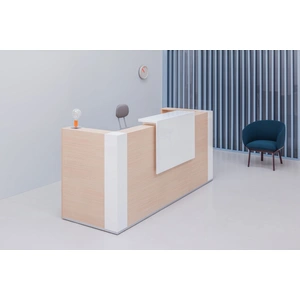 MDD Office Furniture Tera 96-inch Straight Medium Reception Desk w/LED Light