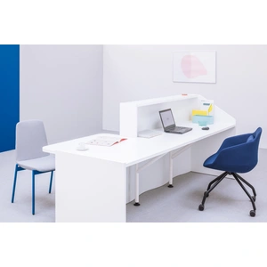 MDD Office Furniture Wave 99-inch Straight Reception Desk w/Left Counter Top