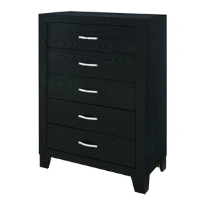 Global Furniture USA Reid Wood Chest w/5 Drawers, Black