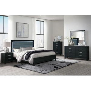 Global Furniture USA Reid Wood Nightstand w/2 Drawers, Black