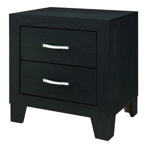 Global Furniture USA Reid Wood Nightstand w/2 Drawers, Black