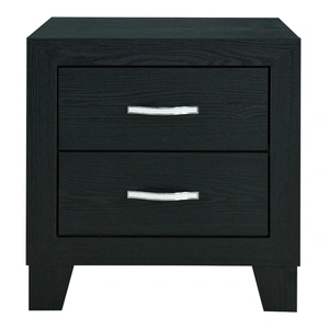 Global Furniture USA Reid Wood Nightstand w/2 Drawers, Black