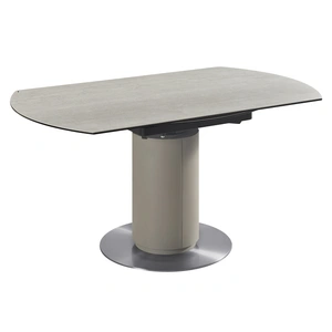 J&M Furniture RH 130 Ceramic/Stainless Steel Extension Dining Table, Grey