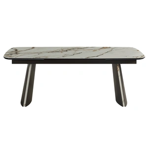 J&M Furniture RH 888 Ceramic/Metal Extension Dining Table, Brown