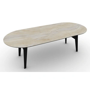 Calligaris Abrey W98.4-inch Ceramic/Wood Customizable Oval Dining Table