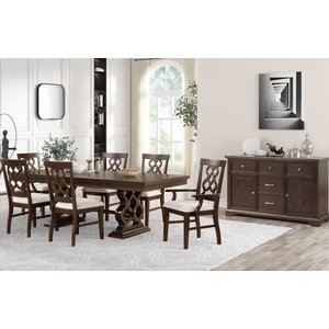 Cosmos Furniture Rita Fabric Side Chair, Beige/Cherry